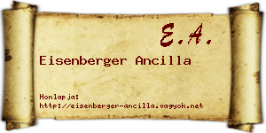 Eisenberger Ancilla névjegykártya